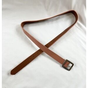 Leather Belt Women's Large Terra Cotta Color Silver‎ Buckle